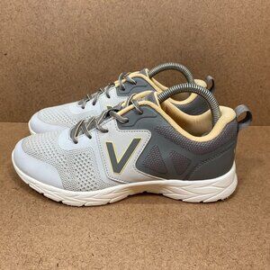 Vionic Womens Energy Sneakers Gray Yellow Mesh Lightweight Comfort Shoes Size 8